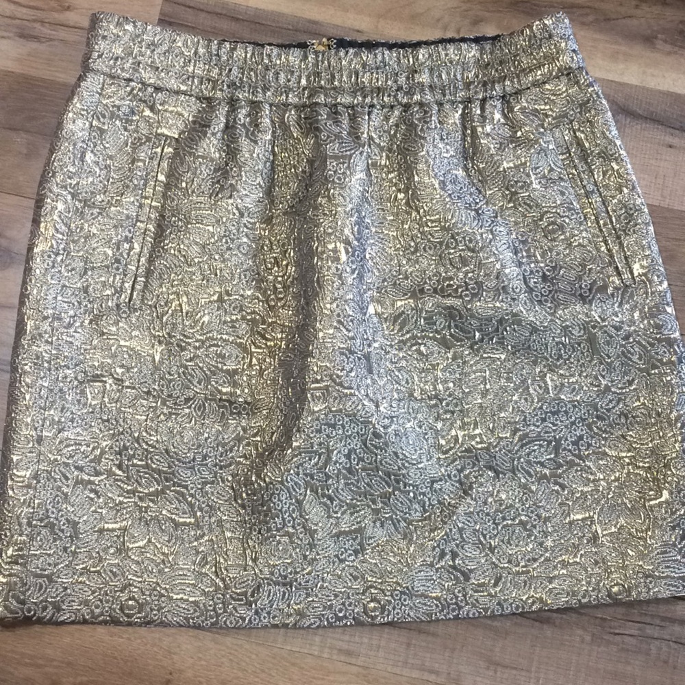 Ann Taylor Loft Gold Shimmer Dress Skirt Size M
